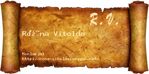 Róna Vitolda névjegykártya